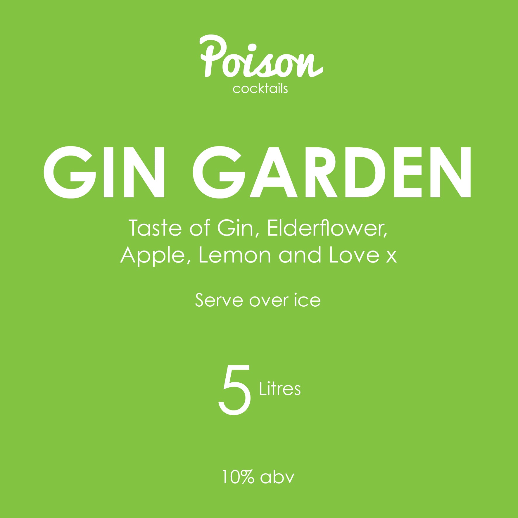 Pre-Mixed Gin Garden Cocktail Box 5 or 10 Litres