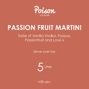 Passion Fruit Martini Pre-Mixed 5 Litre Cocktail Box