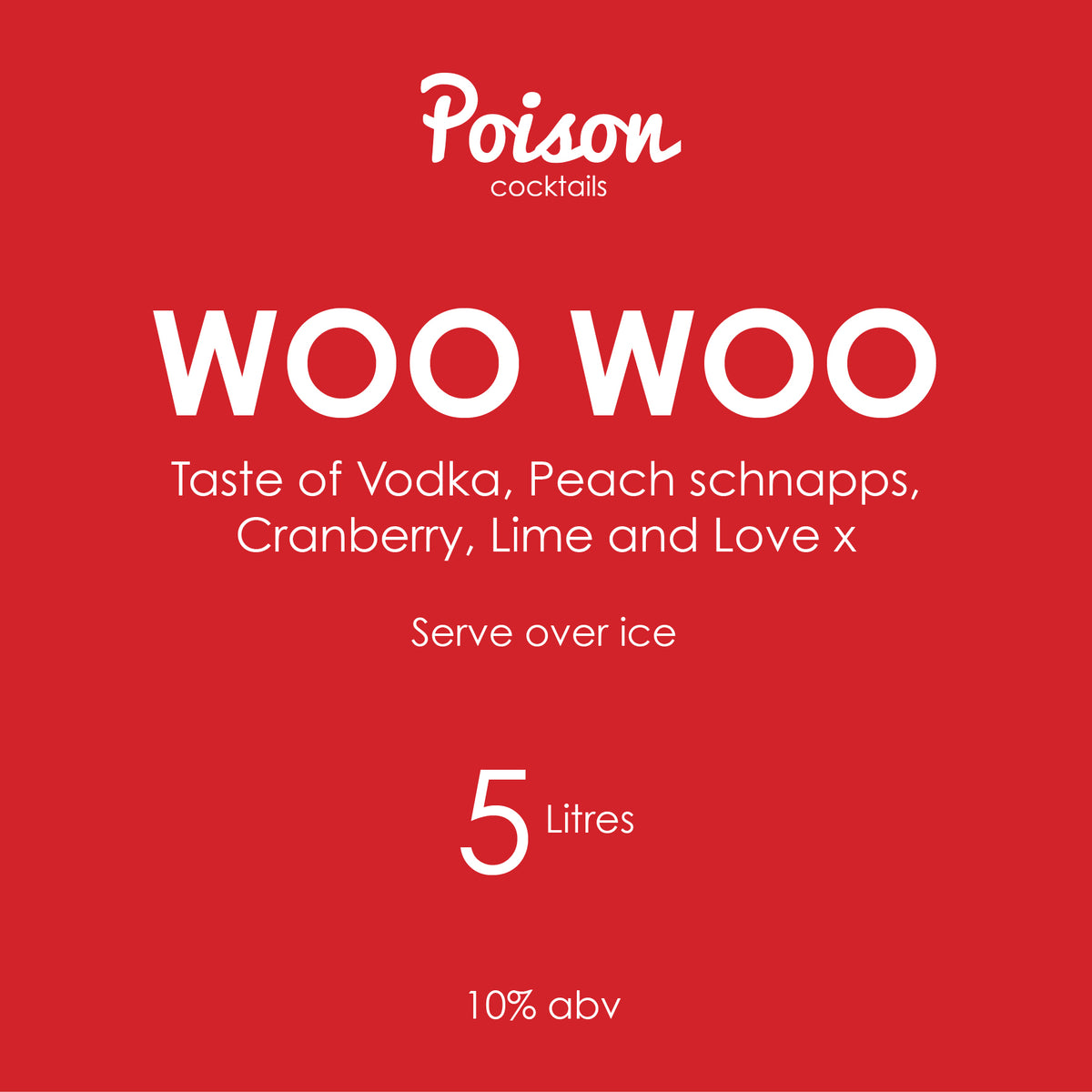 Pre-Mixed Woo Woo Cocktail Box 5 or 10 Litre – Cocktail Lab