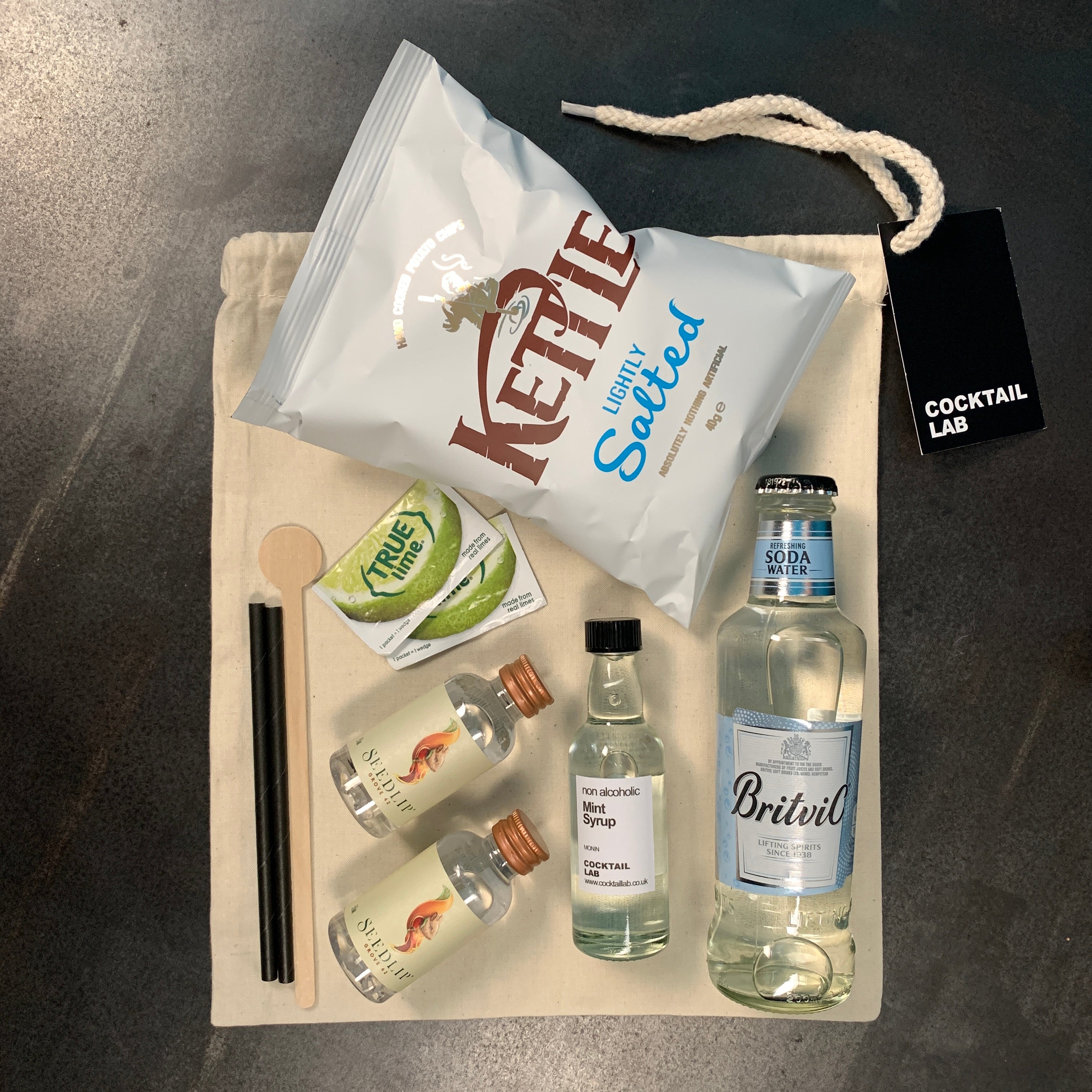 Zero Mojito Mocktail Kit & Crisps Gift Bag