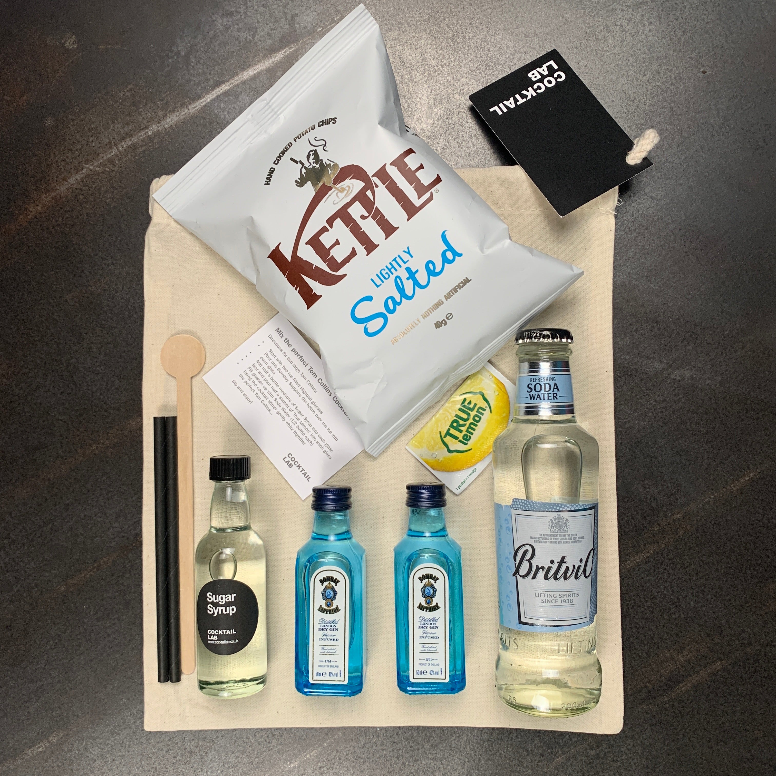 Tom Collins Cocktail Kit Gift Contents
